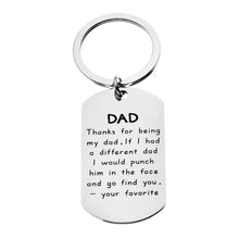 Father's Day Gift Dad, Thanks for Being My Dad. Stainless Steel Keychain