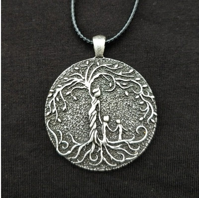 Viking tree of life necklace jewelry Mother and two children, gift for new mother mother's day gift