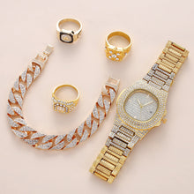 Send Father Diamond-set Calendar Disc Watch Bracelet Ring Fashion Temperament Set Gift Box